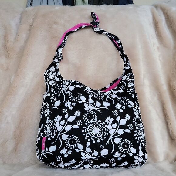 THIRTY-ONE BLACK FLORAL BRUSHSTROKE INSIDE OUT REVERSIBLE TOTE BAG - NWOT - Picture 7 of 12